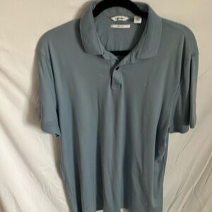 Calvin Klein: Men’s Blue Collared Liquid Touch Polo Shirt- size L